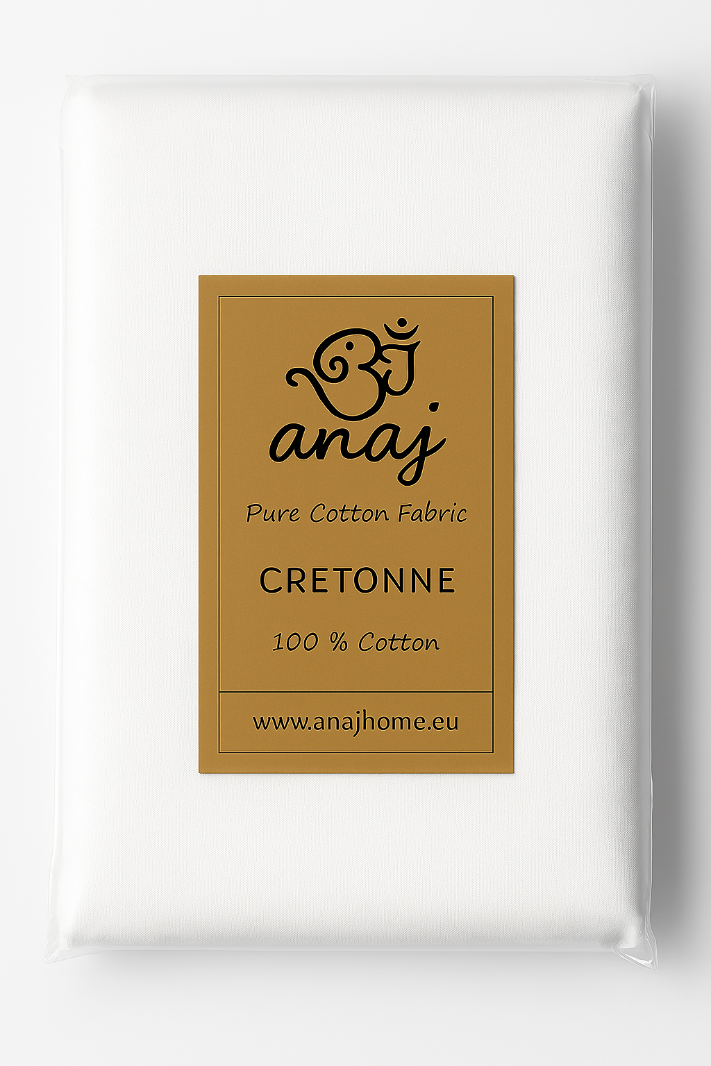 3 Meter Baumwollstoff Weiss – 100 % Baumwolle – Verpackt mit Etikett, ANAJ