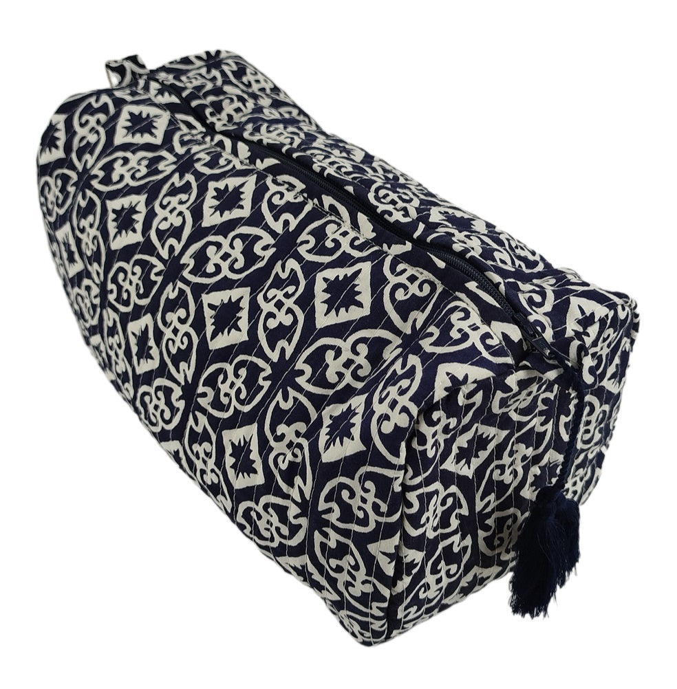 KADAL Handgefertigte Toilettentasche aus GOTS-zertifizierter Bio-Baumwolle – Large (30x20 cm), Wasserdicht