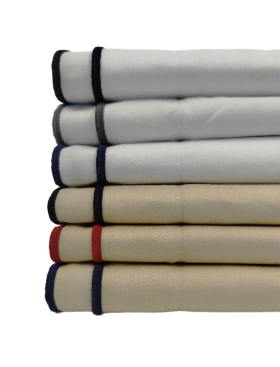 MEGAM Bettbezug-Set mit dunkelblauer Stickerei auf beigem Stoff (140x200 cm)