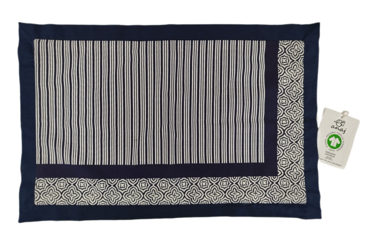 KADAL / VANAM Handgefertigtes L-Shape Kissen Set aus GOTS-zertifizierter Bio-Baumwolle – 2er Set, 30x50 cm