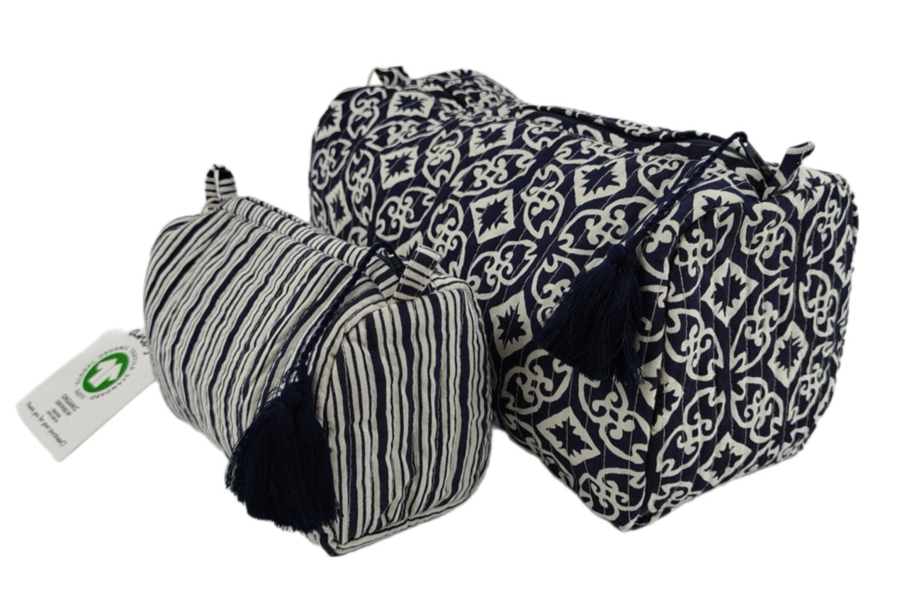 Handcrafted Cotton Toilet Bag - Large (30x20 cm) - KADAL Collection