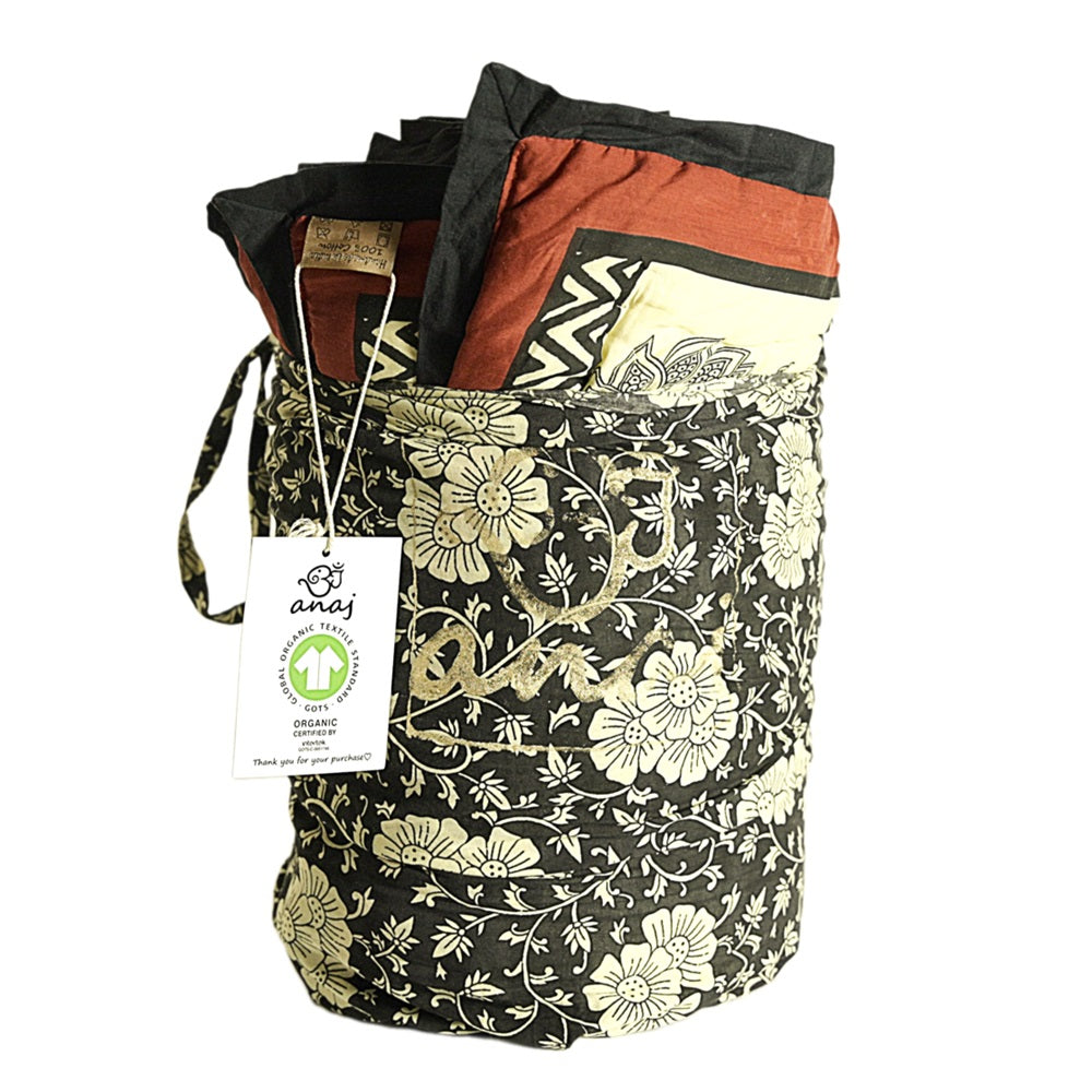 YANAI Handgefertigter Quilt aus GOTS-zertifizierter Bio-Baumwolle – 160x220 cm, Doppelseitig