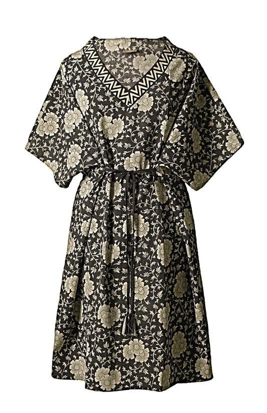 YANAI Handgefertigter Kaftan aus GOTS-zertifizierter Bio-Baumwolle – One Size, Exklusives Design