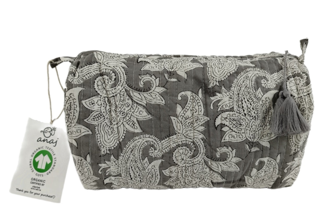 YELI Handgefertigte Große Toilettentasche aus Bio-Baumwolle – 30x20 cm