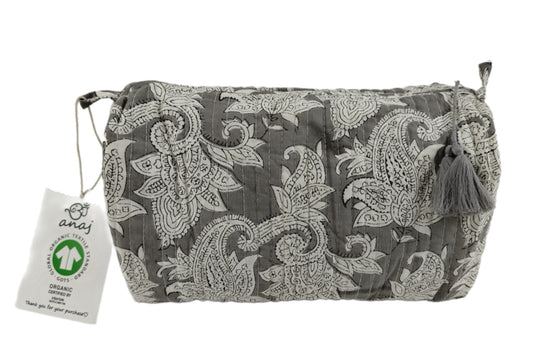 YELI Handgefertigte Große Toilettentasche aus Bio-Baumwolle – 30x20 cm