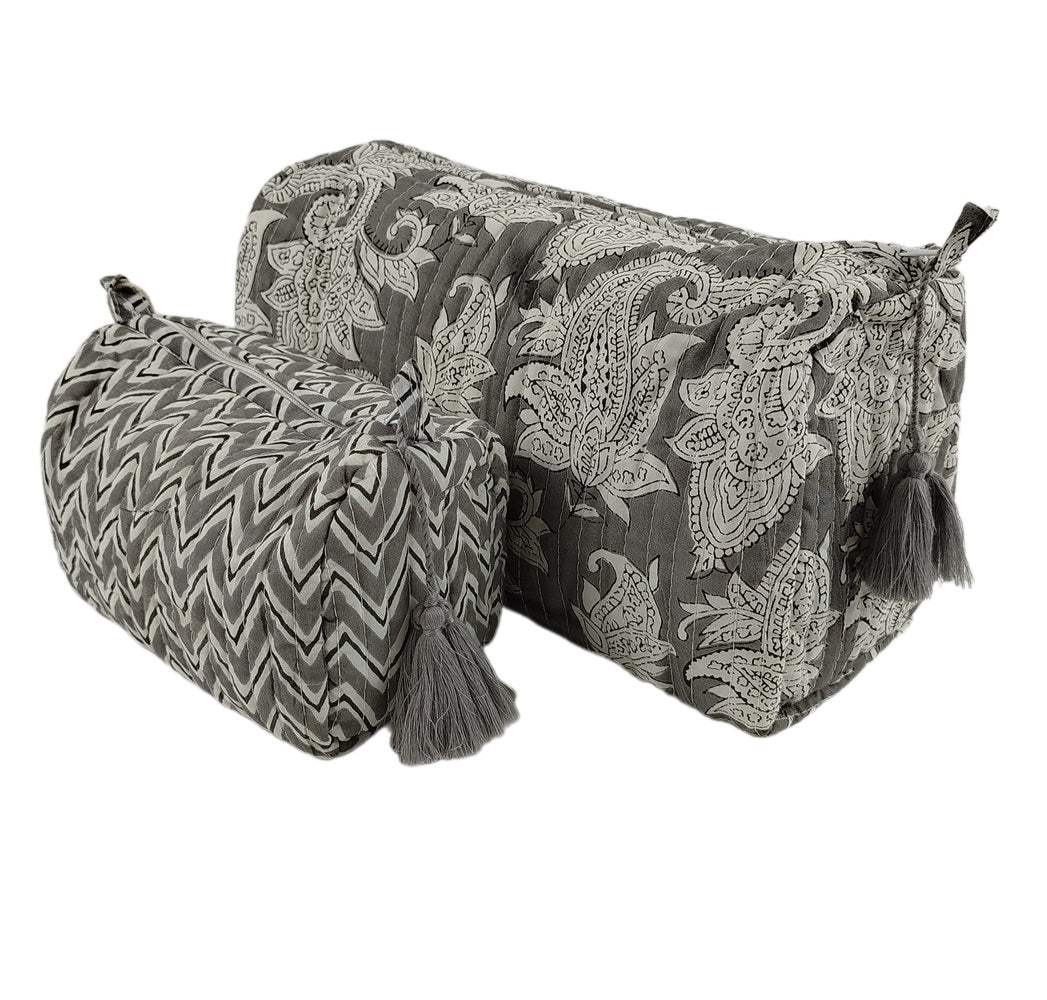 YELI Handgefertigte Große Toilettentasche aus Bio-Baumwolle – 30x20 cm