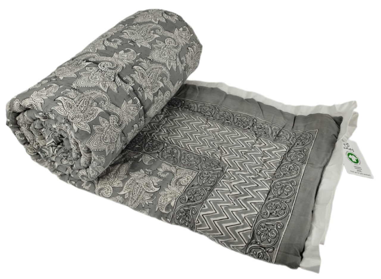 YELI Handgefertigter Quilt (160x220 cm) – Doppelseitig, GOTS-zertifiziert