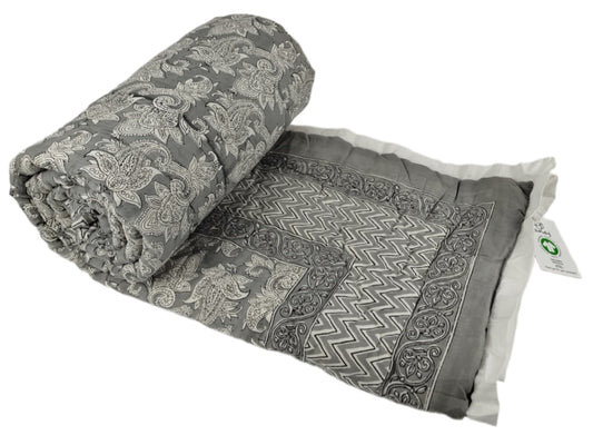 YELI Handgefertigter Quilt (160x220 cm) – Doppelseitig, GOTS-zertifiziert